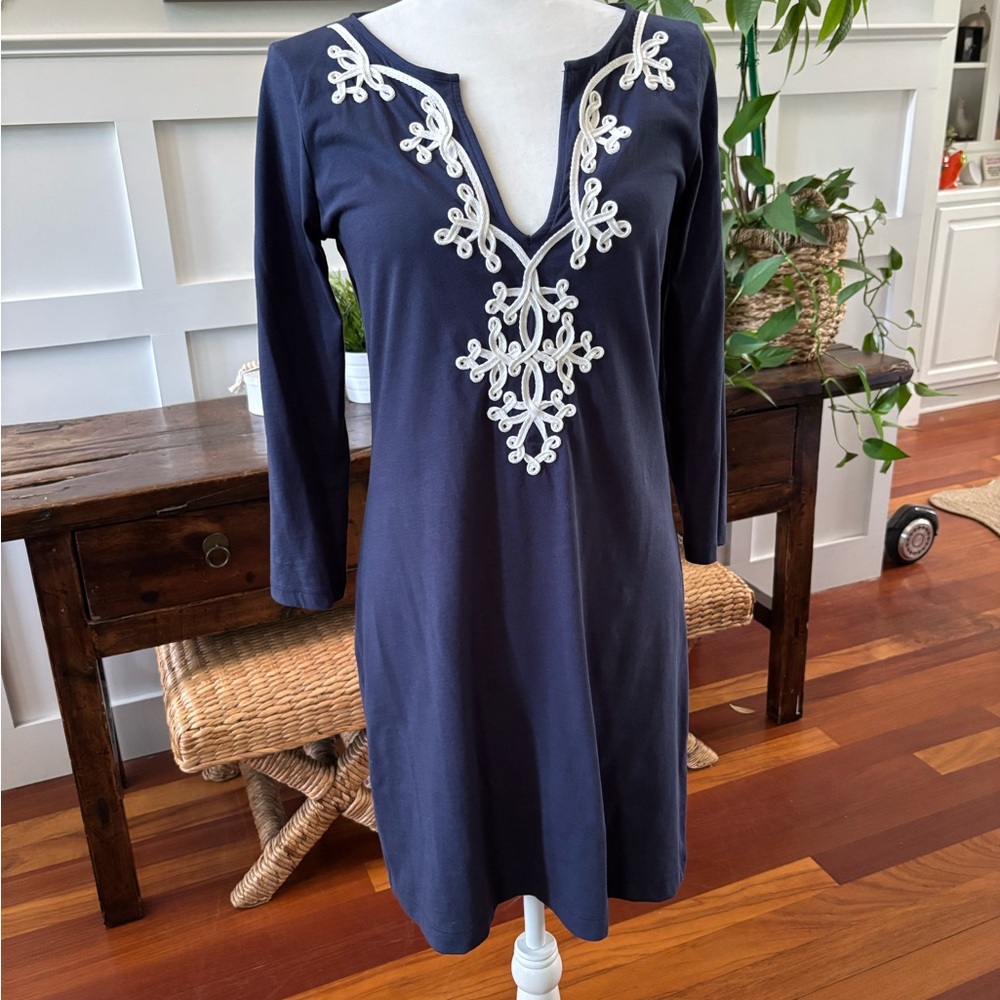 Lilly Pulitzer Navy dress with embroidery detail